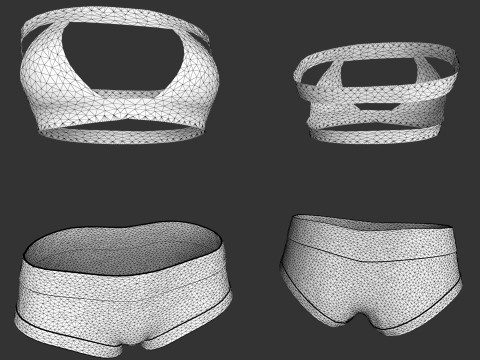 Suit with corset Modèle 3D