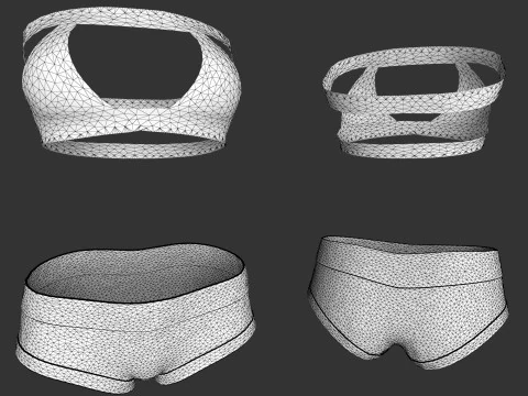 Suit with corset 3D Model