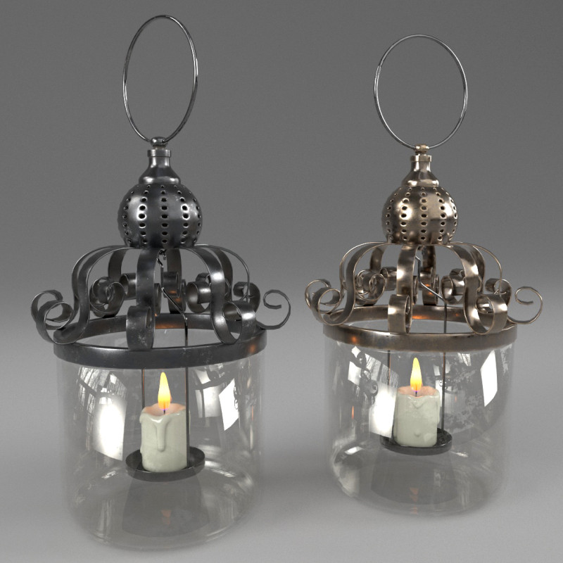 Vintage Lantern Candlestick Modelo 3D .c4d .max .obj .3ds .fbx .stl .blend