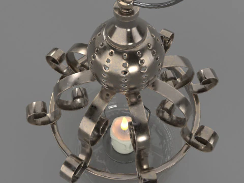 Vintage Lantern Candlestick 3D Model