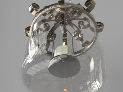 Vintage Lantern Candlestick 3D Model