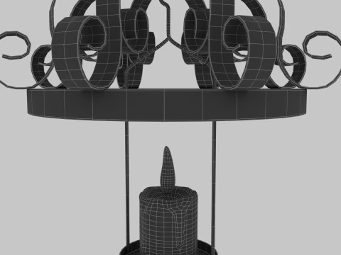 Vintage Lantern Candlestick 3D Model