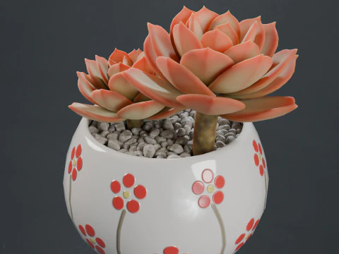 花盆里的花 3D 模型