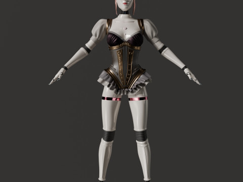 Robot woman Model 3D