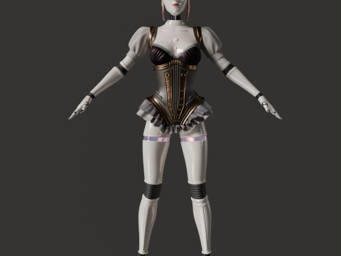 Robot woman Model 3D