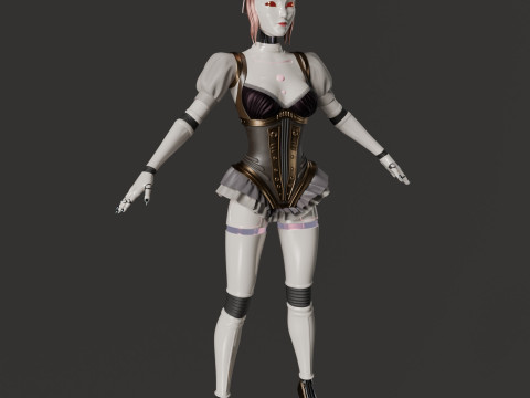 Robot woman Model 3D