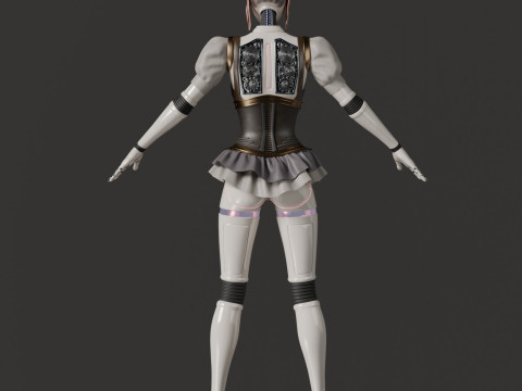 Robot woman Model 3D