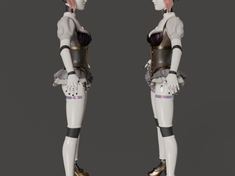 Robot woman Model 3D