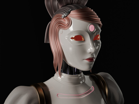Robot woman Model 3D
