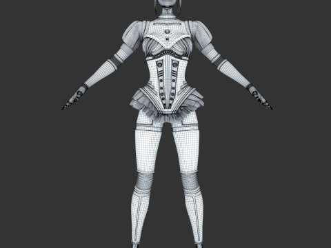 Robot woman Model 3D
