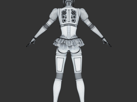 Robot woman Model 3D