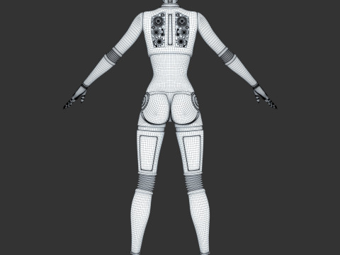Robot woman Model 3D