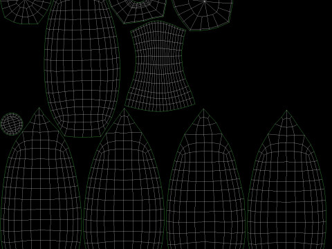 Four types of pepper bushes Modello 3D