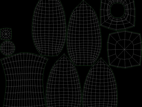 Four types of pepper bushes Modello 3D