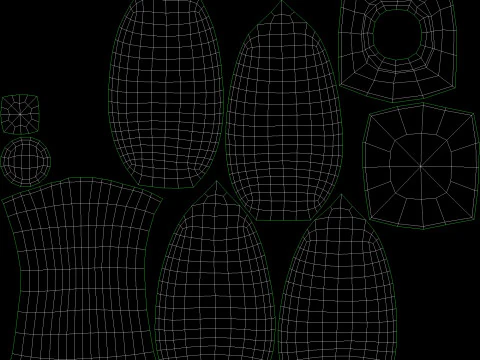 Four types of pepper bushes 3D Model