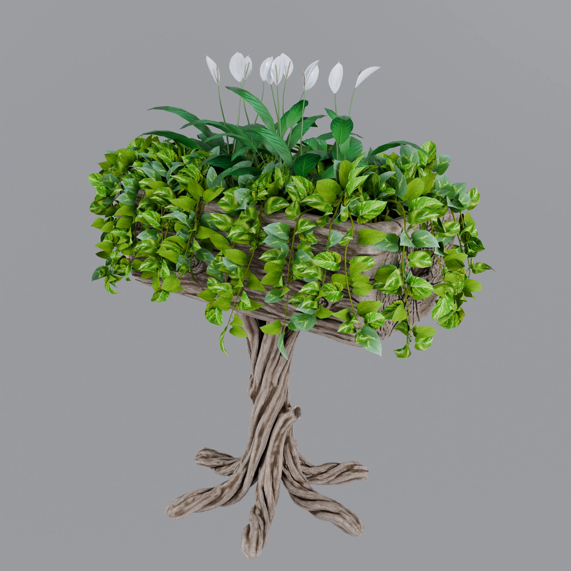 Flowerbed of wood 3D Model .c4d .max .obj .3ds .fbx .stl .blend 