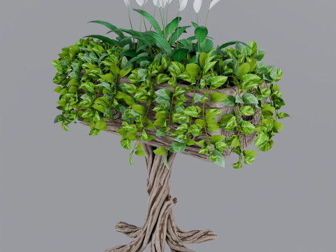 Flowerbed of wood Modèle 3D