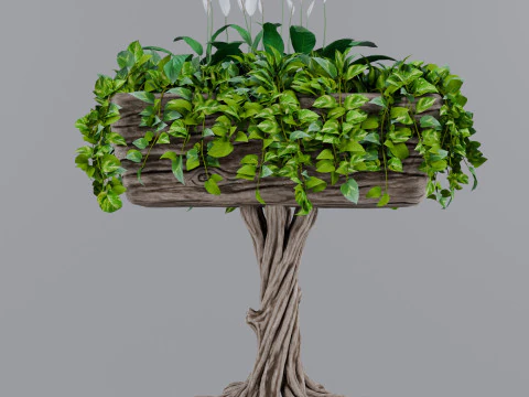 Flowerbed of wood 3D Model