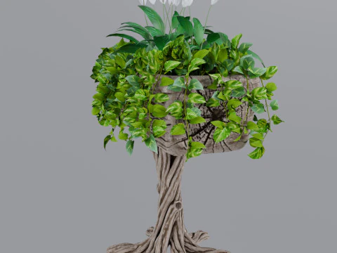 Flowerbed of wood 3D Model