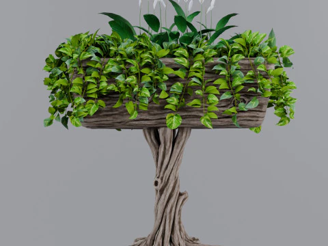 Flowerbed of wood 3D Model