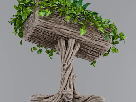 Flowerbed of wood 3D Model