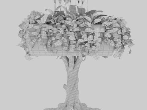 Flowerbed of wood 3D Model