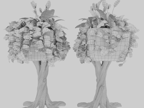 Flowerbed of wood 3Dモデル