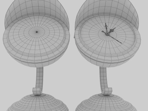 Vintage table clock 3D Model