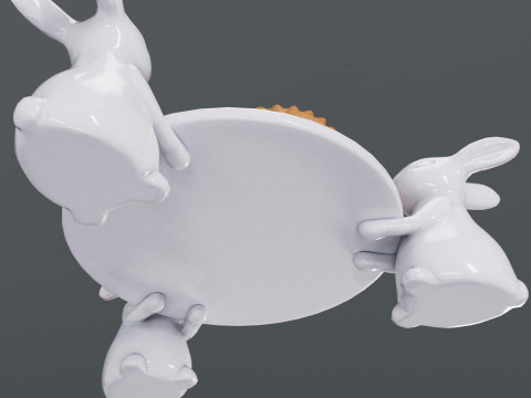 Dessert on a Tray with Rabbits Modelo 3D