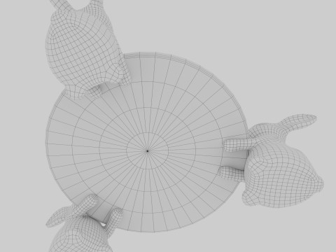 Dessert on a Tray with Rabbits Modelo 3D