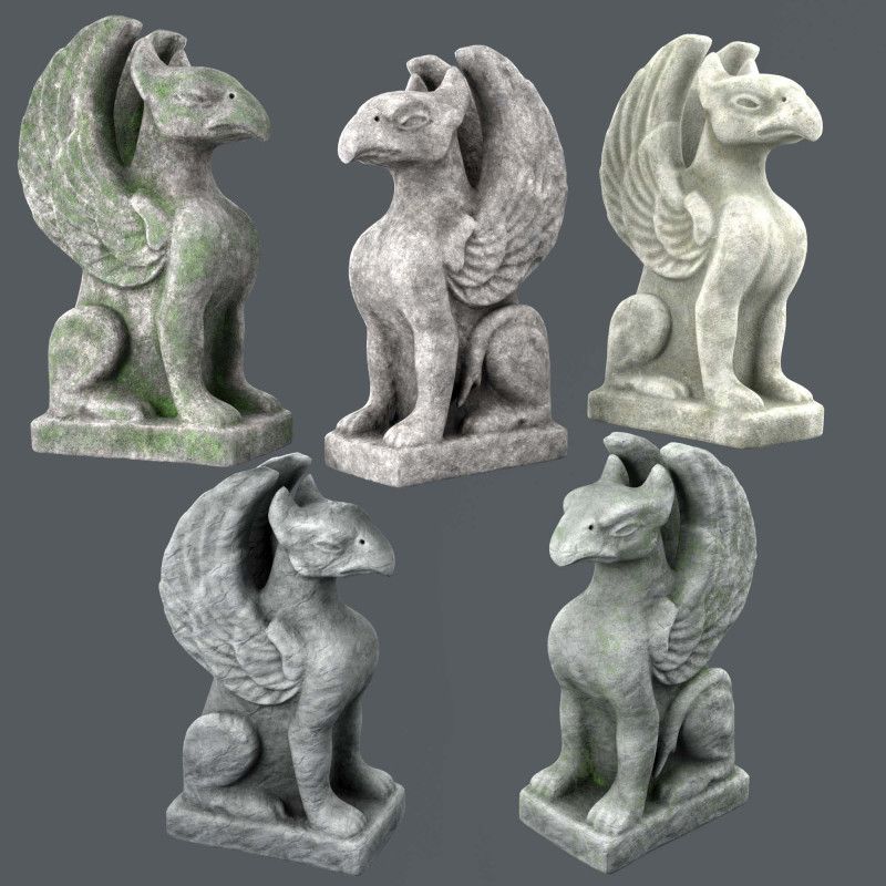 Statue of the Griffin 3D Модель .c4d .max .obj .3ds .fbx .stl .blend