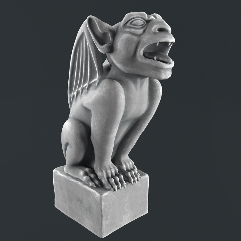 Gargoyle sculpture Model 3D .c4d .max .obj .3ds .fbx .stl .blend 