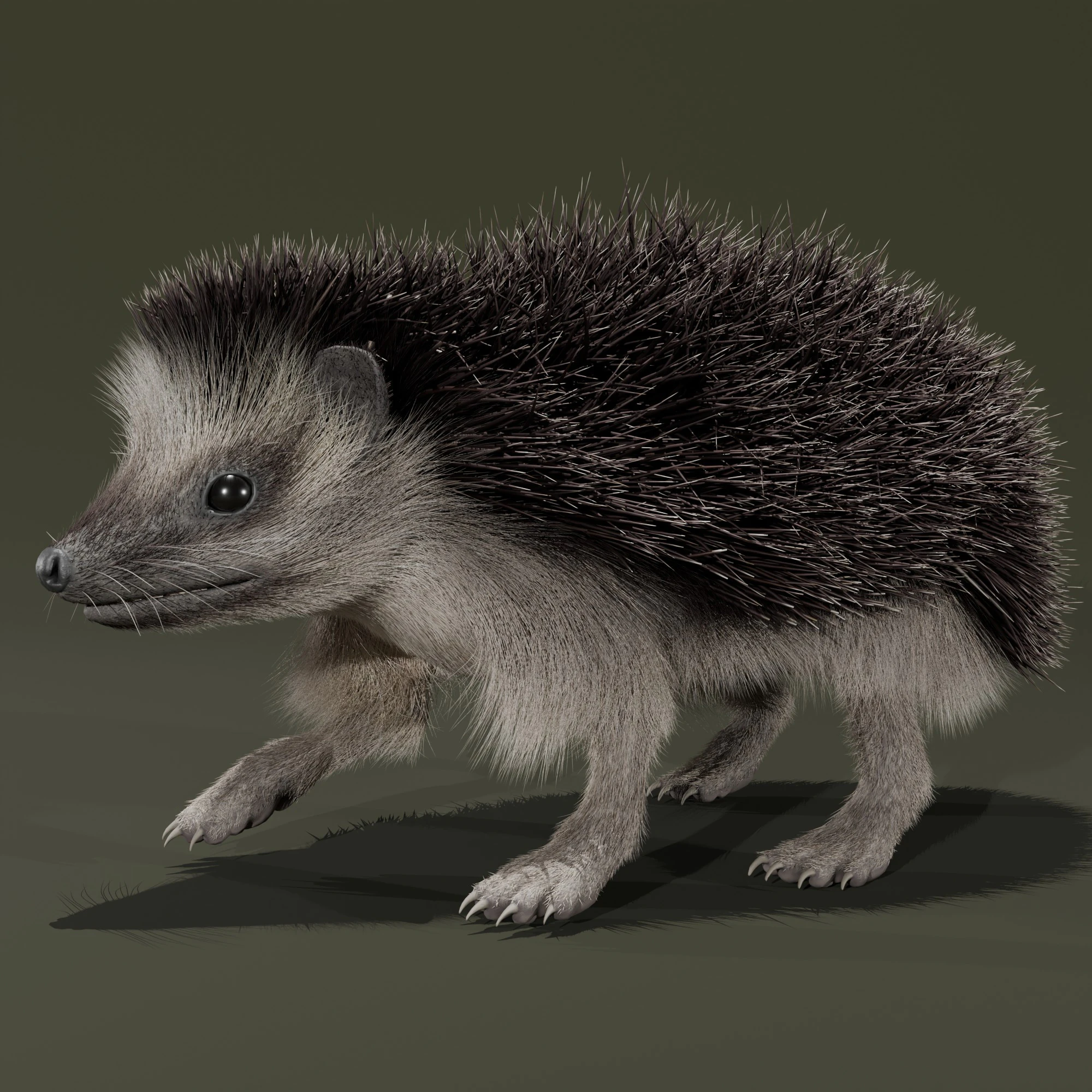 Realistic Animated Hedgehog 3D Model .c4d .max .obj .3ds .fbx .stl .blend 