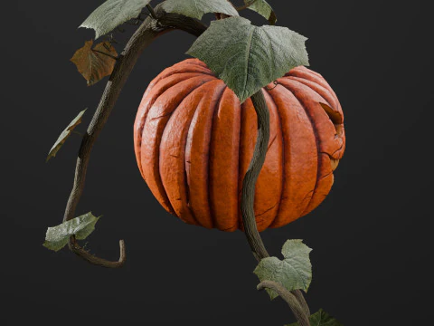 Scary Pumpkin Bush 3D Model