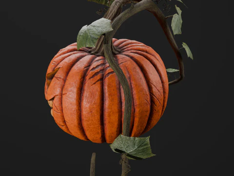 Scary Pumpkin Bush 3D Model