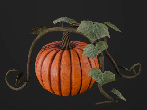 Scary Pumpkin Bush 3D Model