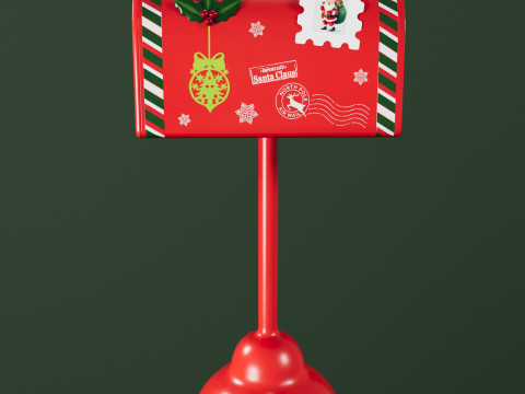 Bo&icirc;te aux lettres du P&egrave;re No&euml;l Modèle 3D