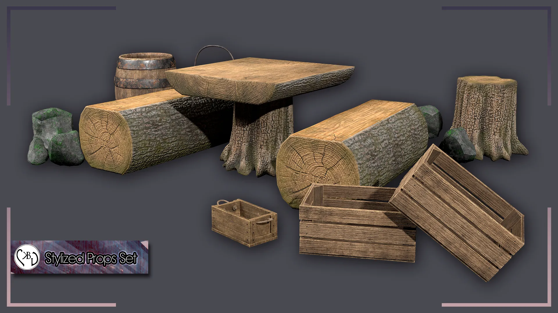 Stylized Medieval Props Pack 3D Model .c4d .max .obj .3ds .fbx .stl .blend 