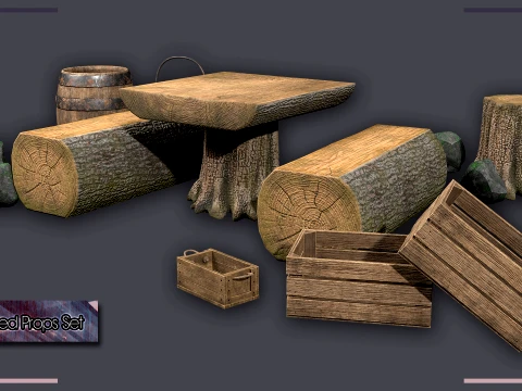 Stylized Medieval Props Pack 3D Model