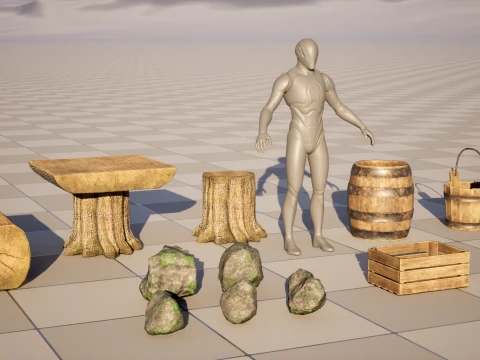 Stylized Medieval Props Pack 3D Model