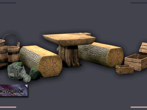 Stylized Medieval Props Pack 3D Model