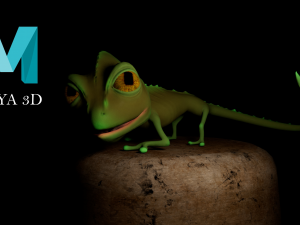 stylized chameleon creature character Model 3D
