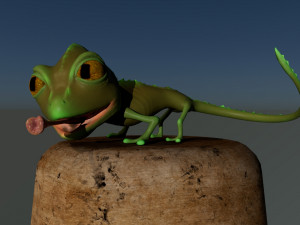 stylized chameleon creature character 3D Model