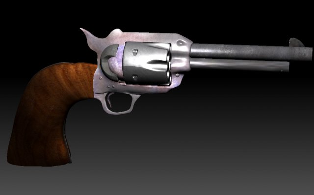 revolver Model 3D .c4d .max .obj .3ds .fbx .stl .blend 