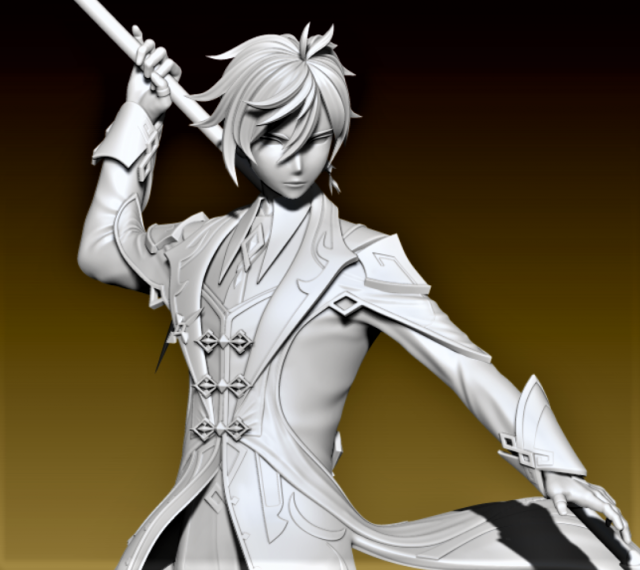 zhongli genshin Modello 3D .c4d .max .obj .3ds .fbx .stl .blend 