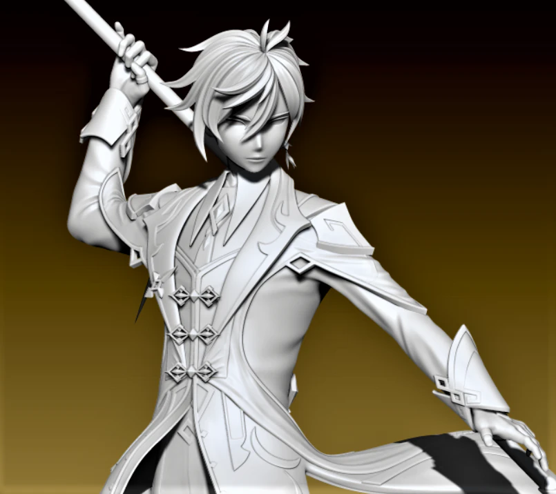 zhongli genshin 3D Model .c4d .max .obj .3ds .fbx .stl .blend