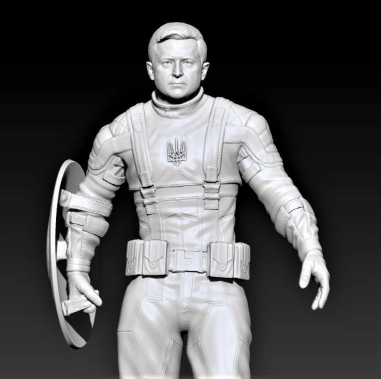 Captain Zelenskyy Statue 3D Print Model .c4d .max .obj .3ds .fbx .stl .blend 