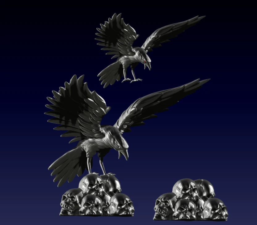 Crow 3D Print Model .c4d .max .obj .3ds .fbx .stl .blend 