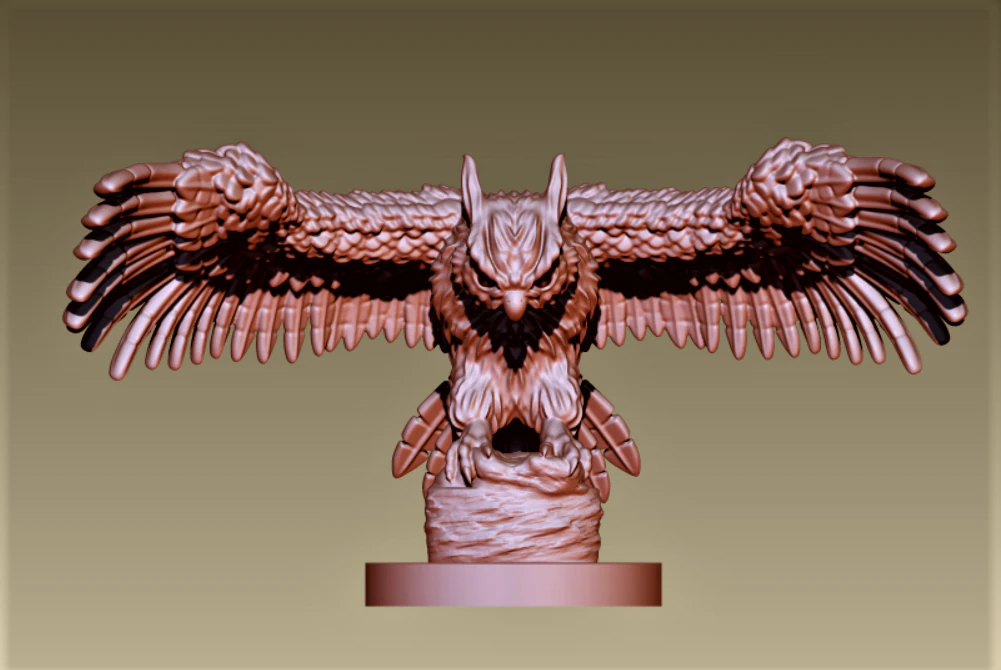 Owl 3D Print Model .c4d .max .obj .3ds .fbx .stl .blend