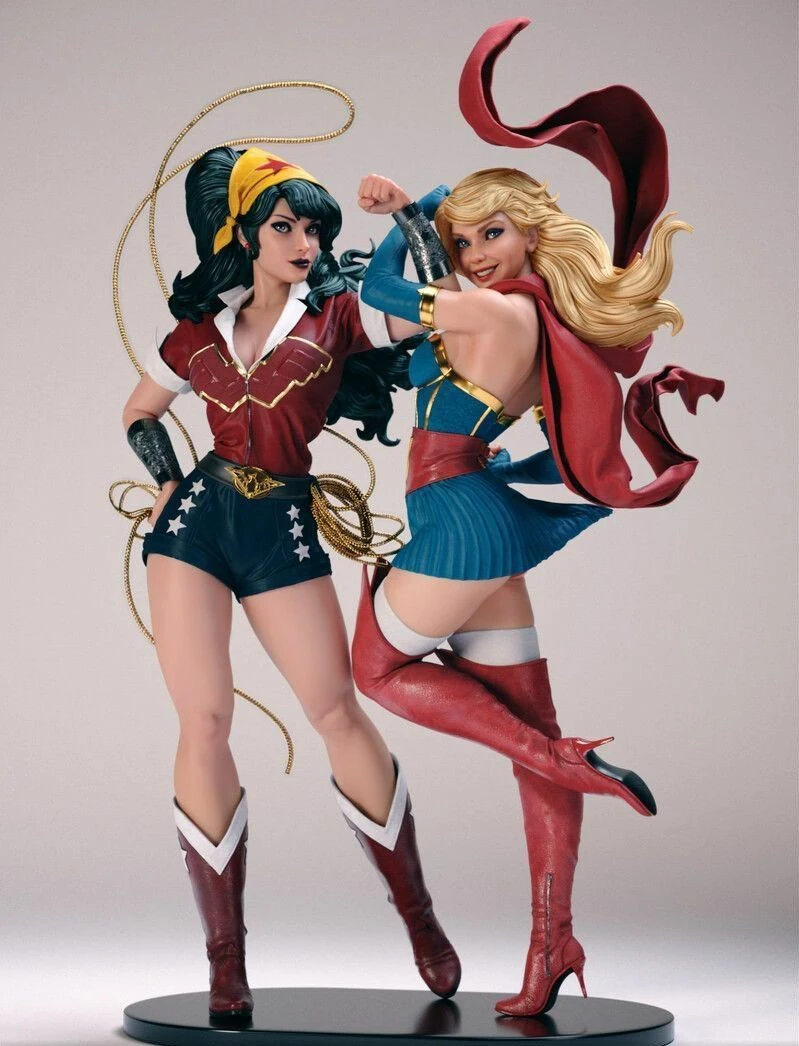 Wonder woman and supergirl 3D Print Model .c4d .max .obj .3ds .fbx .stl .blend 